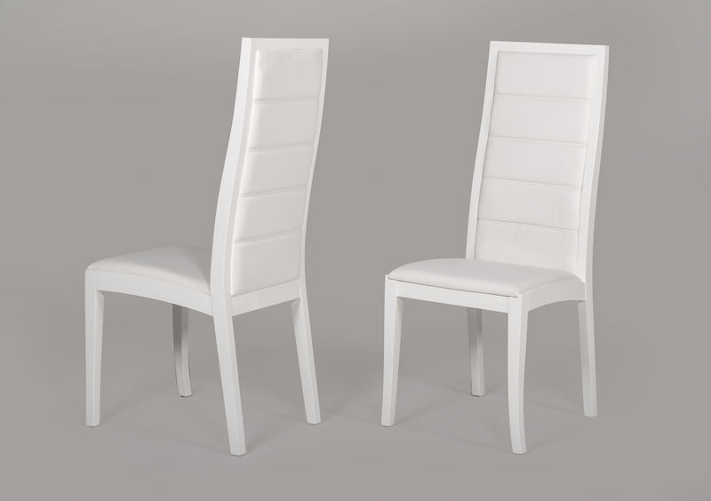 Donna - Contemporary White Leatherette Dining Chair (Set of 2) | Dining Chairs | Modishstore - 1