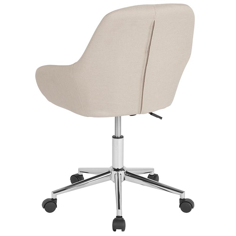 Cortana Home And Office Mid-Back Chair In Beige Fabric By Flash Furniture | Office Chairs | Modishstore - 3