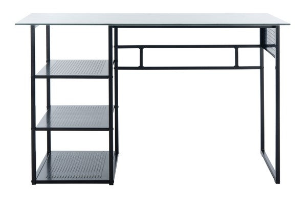 Safavieh Xyla 3 Shelf Glass Top Desk | Desks | Modishstore - 1