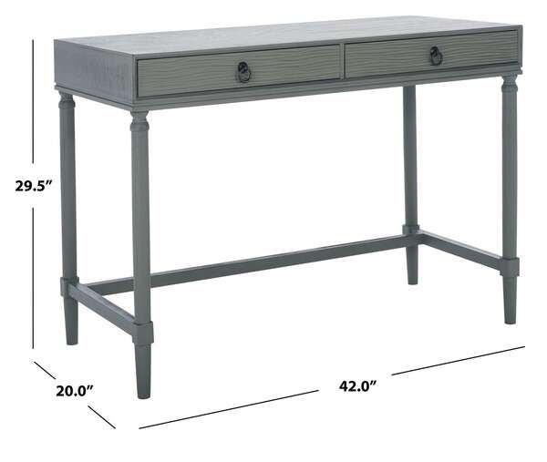 Safavieh Rhyne 2 Drawer Desk - Gray | Desks | Modishstore - 4