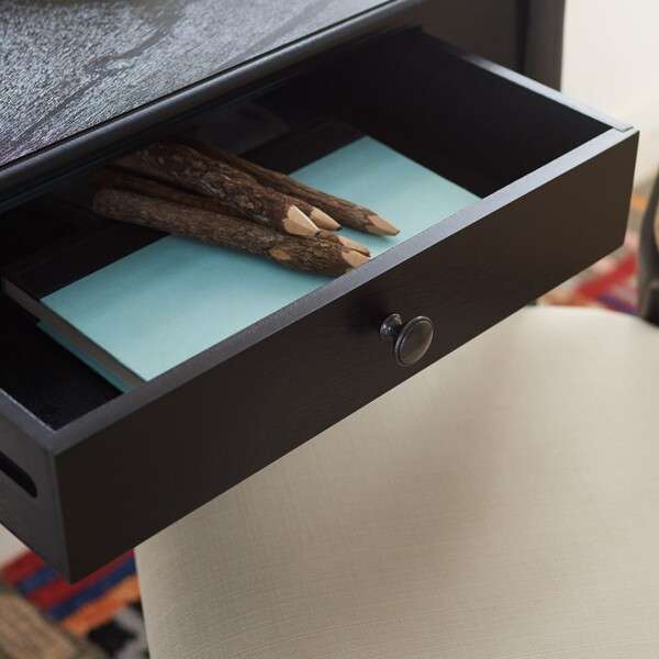 Safavieh Arina 1 Drawer Desk - Black | Desks | Modishstore - 3