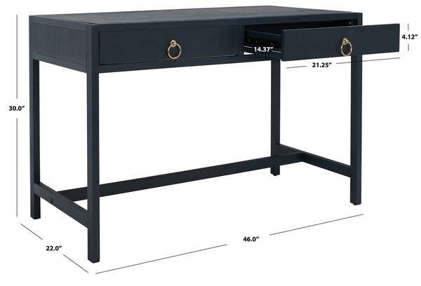 Safavieh Esther 2 Drawer Desk - Navy | Desks | Modishstore - 4