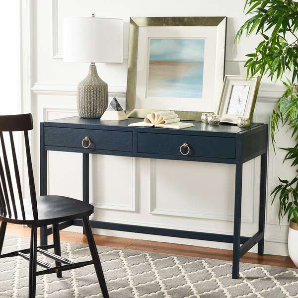 Safavieh Esther 2 Drawer Desk - Navy | Desks | Modishstore