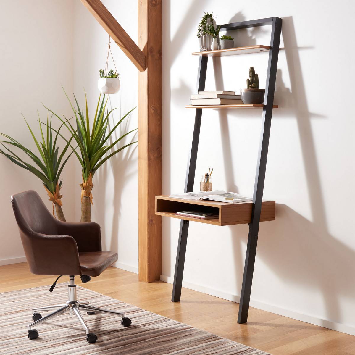 Safavieh Kamy 2 Shelf Leaning Desk | Desks | Modishstore - 2