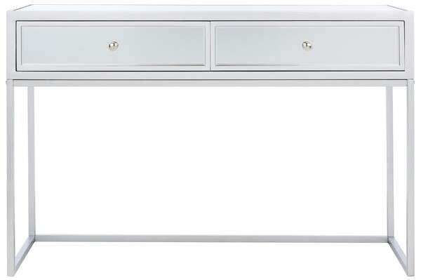 Safavieh Aster 2 Drawer Mirrored Desk - Silver | Desks | Modishstore