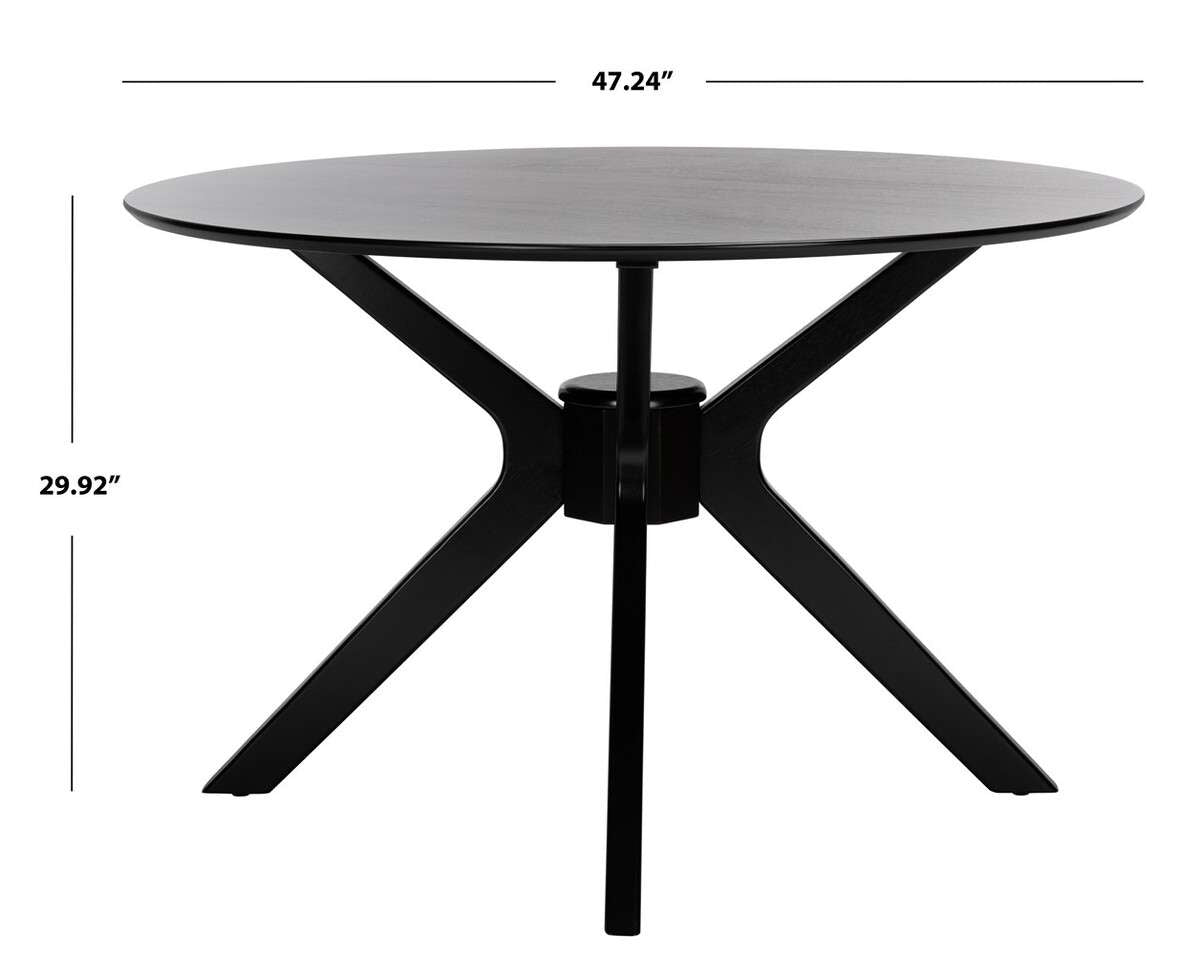 Safavieh Nicolai Round Dining Table - Matte Black | Dining Tables | Modishstore - 3