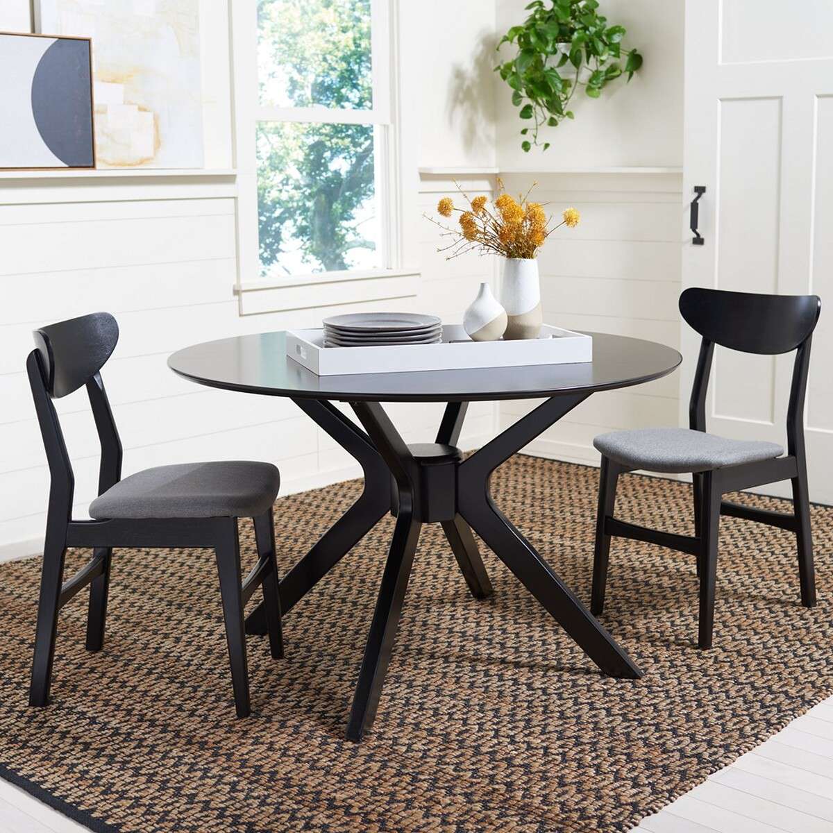 Safavieh Nicolai Round Dining Table - Matte Black | Dining Tables | Modishstore