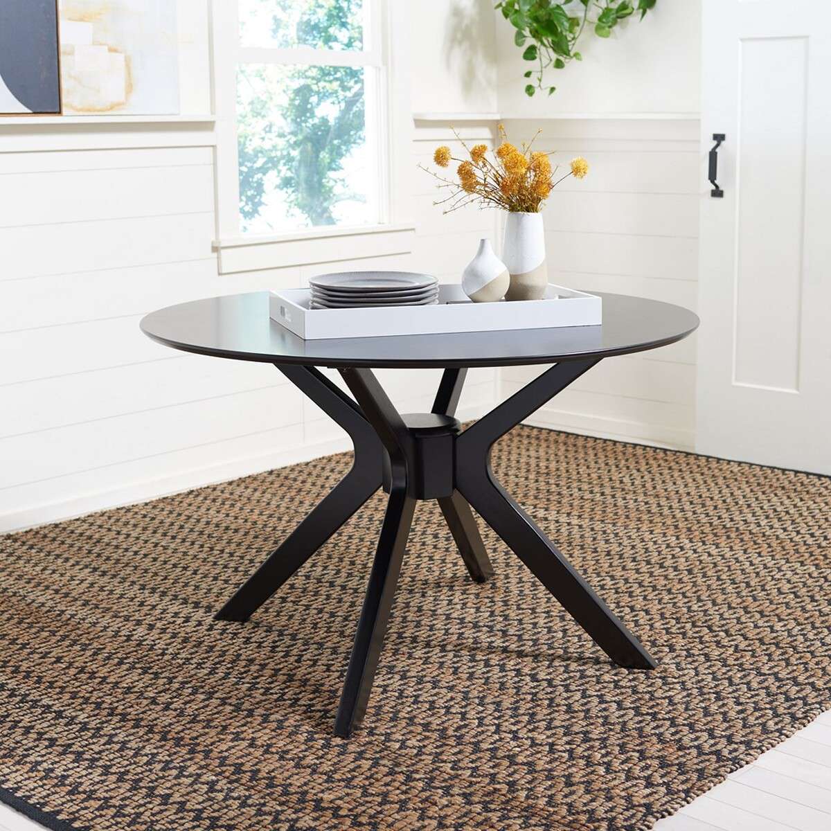 Safavieh Nicolai Round Dining Table - Matte Black | Dining Tables | Modishstore - 4