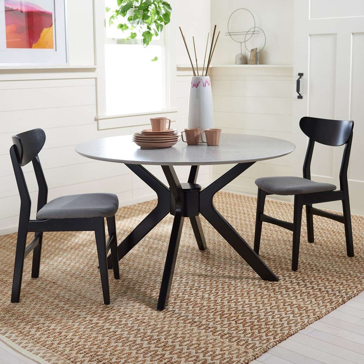 Safavieh Nicolai Round Dining Table - Dark Gray | Dining Tables | Modishstore