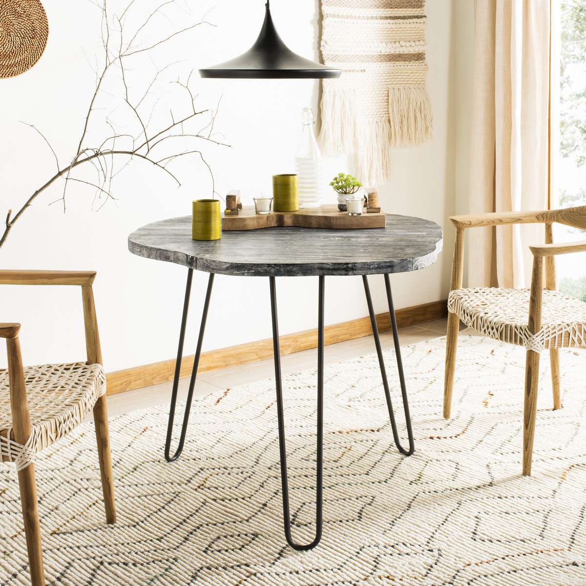 Safavieh Mindy Wood Top Dining Table - Gray | Dining Tables | Modishstore - 4