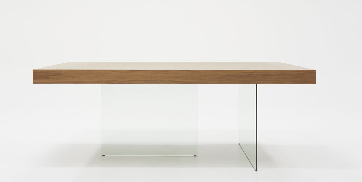 Modrest Encino Modern Walnut & Glass Dining Table | Dining Tables | Modishstore - 2