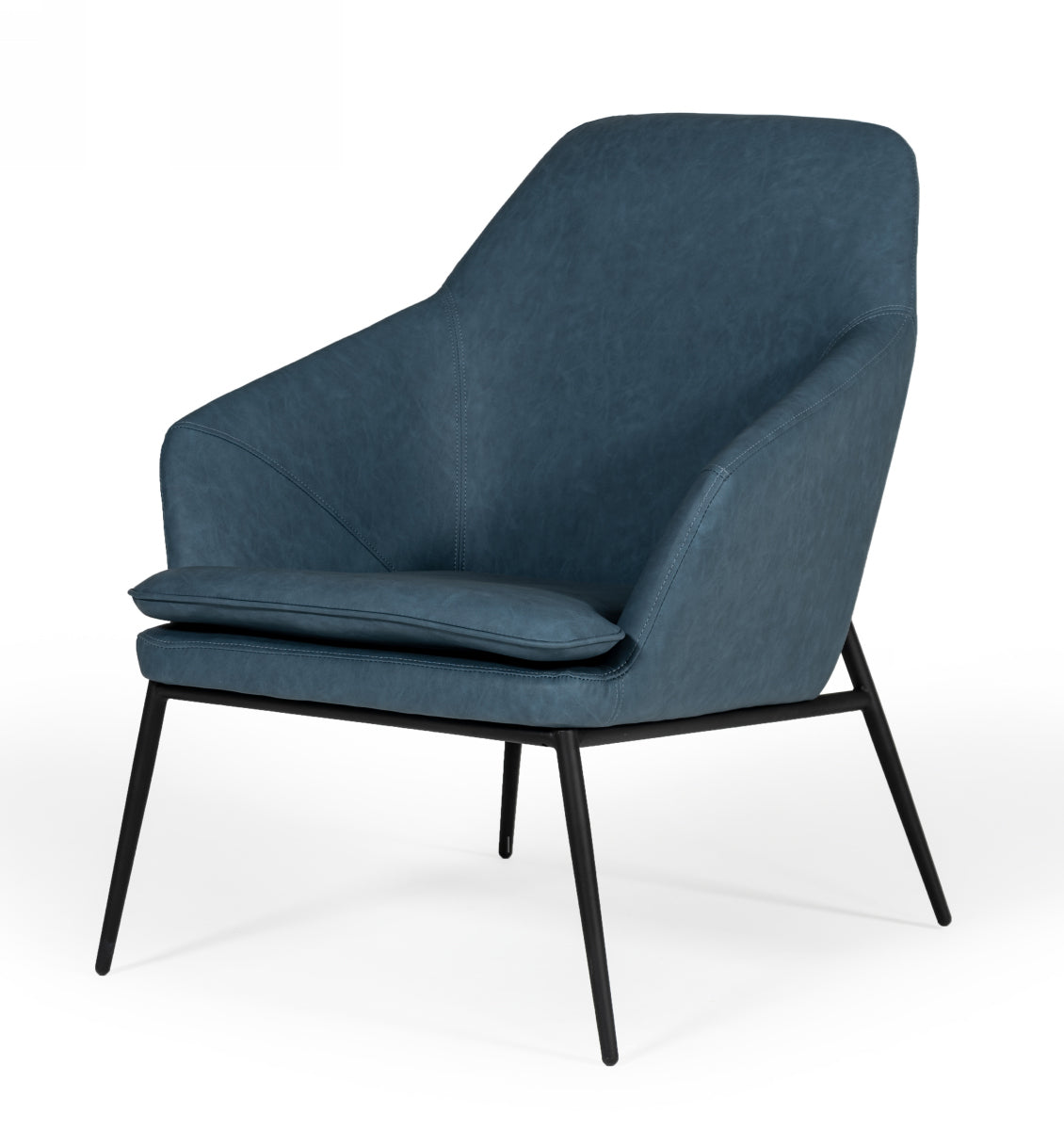 Modrest Esteban - Industrial Blue Eco-Leather Accent Chair | Lounge Chairs | Modishstore - 1