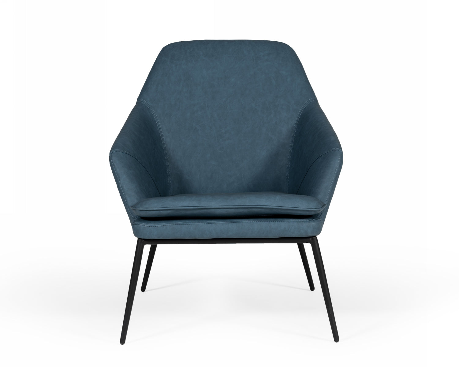 Modrest Esteban - Industrial Blue Eco-Leather Accent Chair | Lounge Chairs | Modishstore - 2