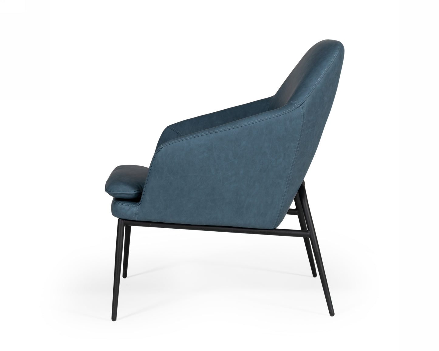 Modrest Esteban - Industrial Blue Eco-Leather Accent Chair | Lounge Chairs | Modishstore - 3