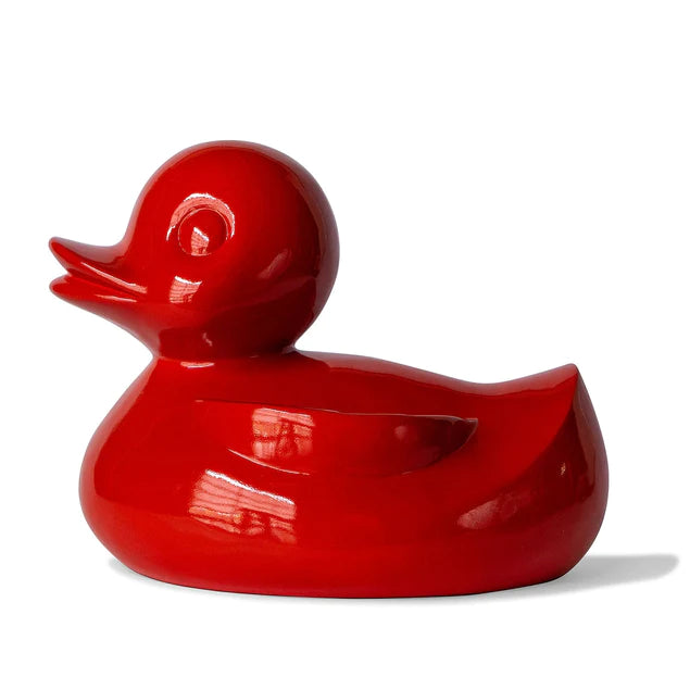 Fiberglass UV  Duck Outdoor Sculpture, Red By Gold Leaf Design Group | Animals & Pets | Modishstore - 6