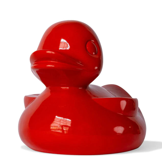 Fiberglass UV  Duck Outdoor Sculpture, Red By Gold Leaf Design Group | Animals & Pets | Modishstore