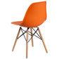 Elon Series Orange Plastic Chair With Wooden Legs By Flash Furniture | Side Chairs | Modishstore - 3