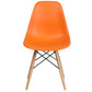Elon Series Orange Plastic Chair With Wooden Legs By Flash Furniture | Side Chairs | Modishstore - 4