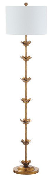 Safavieh Landen Leaf 63.5-Inch H Floor Lamp - Antique Gold | Floor Lamps | Modishstore - 2