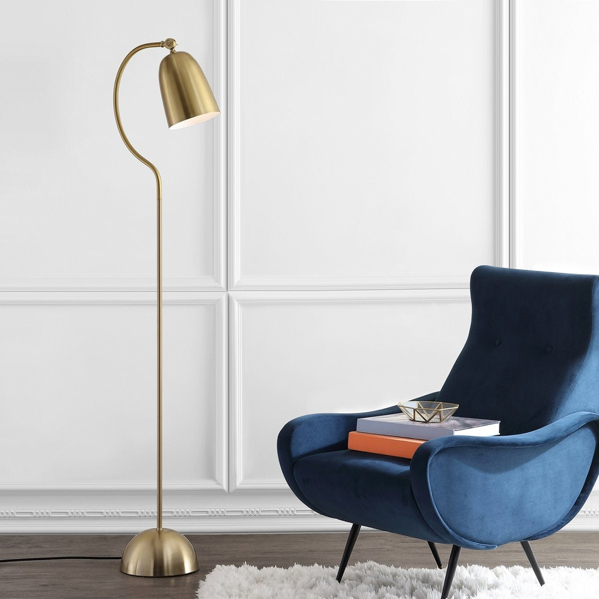 Safavieh Zeid Floor Lamp - Brass Gold | Floor Lamps | Modishstore