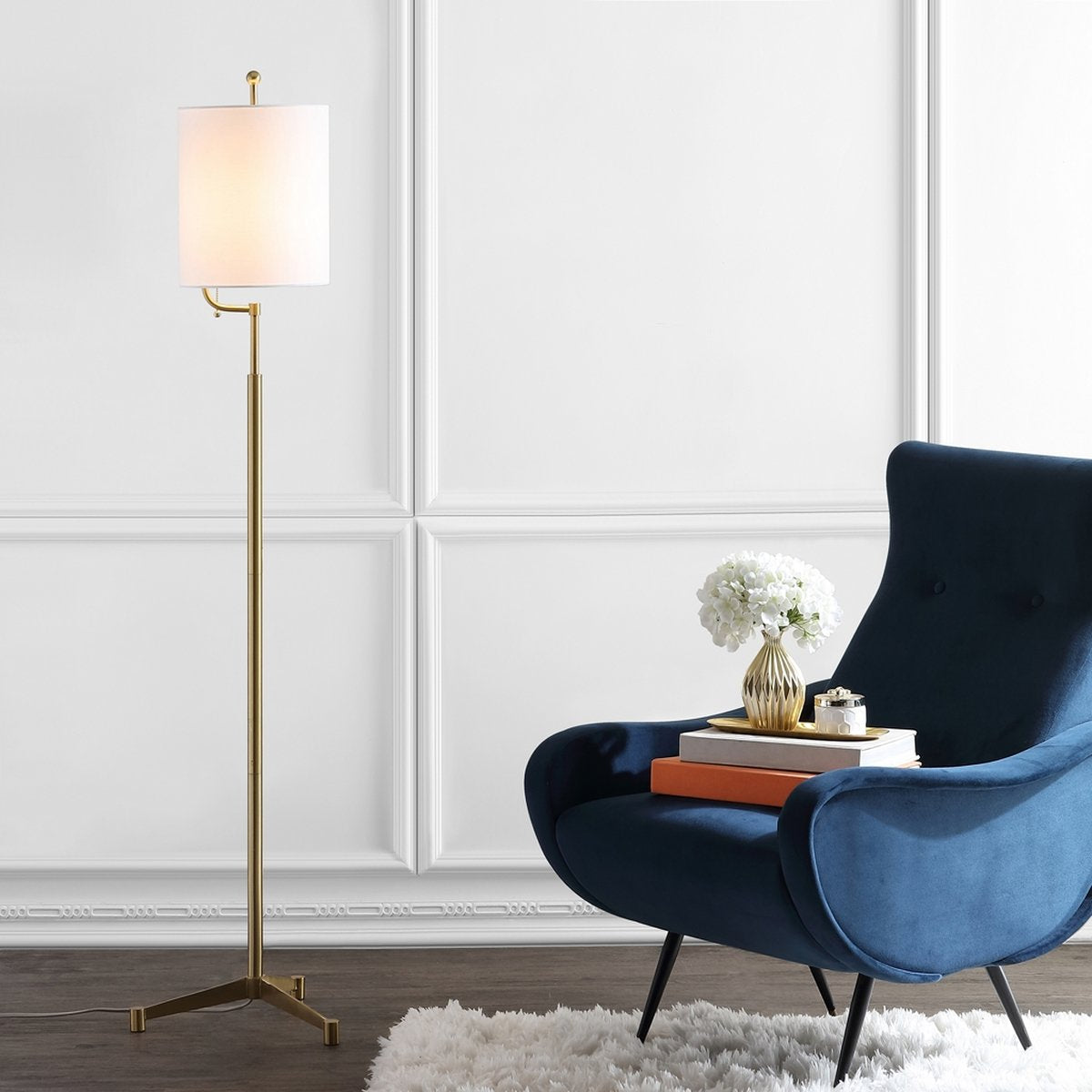 Safavieh Ezekiel Floor Lamp - Brass Gold | Floor Lamps | Modishstore