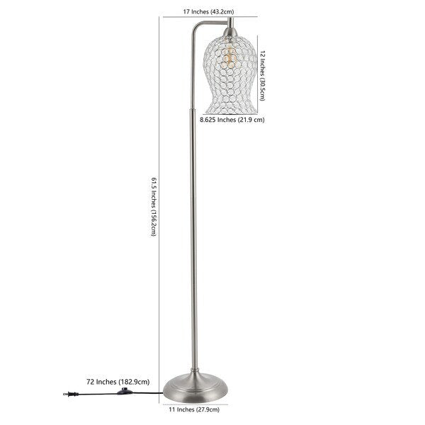 Safavieh Izzy Iron Floor Lamp - Nickel | Floor Lamps | Modishstore - 3