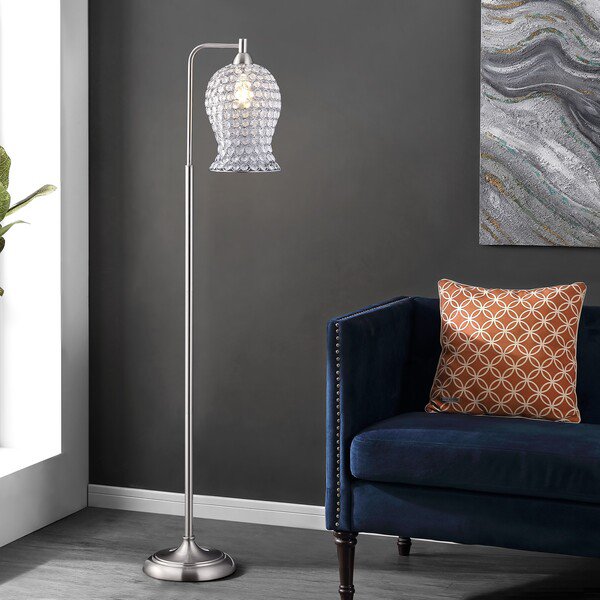 Safavieh Izzy Iron Floor Lamp - Nickel | Floor Lamps | Modishstore