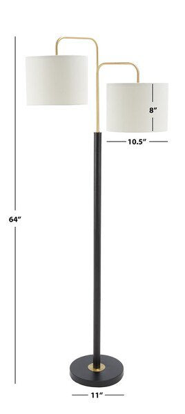 Safavieh Geordi Floor Lamp - Black | Floor Lamps | Modishstore - 3