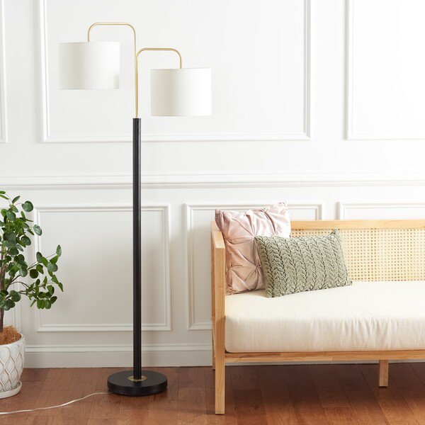 Safavieh Geordi Floor Lamp - Black | Floor Lamps | Modishstore