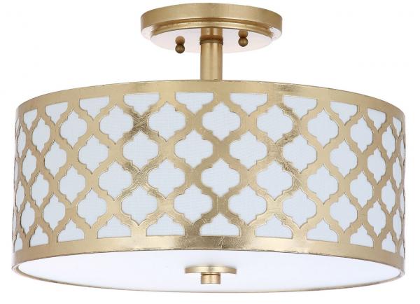 Safavieh Kora Quatrefoil 3 Light 15-Inch Dia Gold Flush Mount - Gold Leaf | Ceiling Lamps | Modishstore - 2