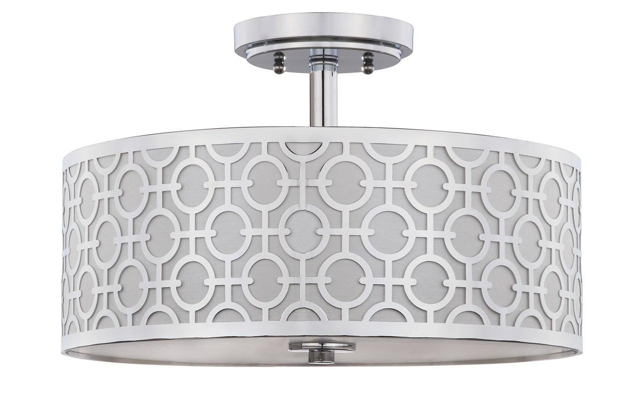 Safavieh Vera Chain-Link 3 Light 15.5-Inch Dia Chrome Flush Mount - Chrome | Ceiling Lamps | Modishstore - 2