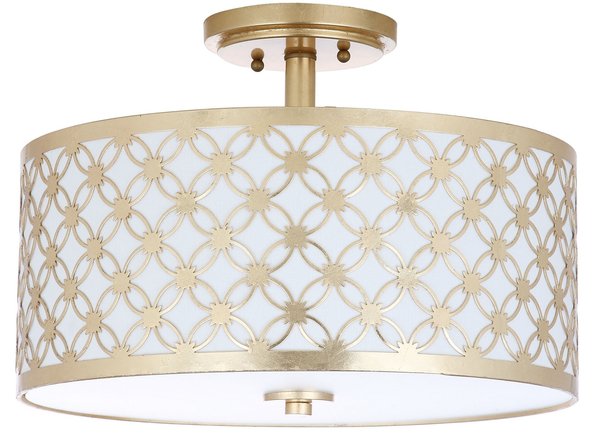 Safavieh Hutch 3 Light 16-Inch Dia Gold Flush Mount - Gold | Ceiling Lamps | Modishstore - 2