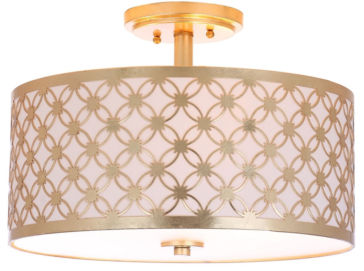 Safavieh Hutch 3 Light 16-Inch Dia Gold Flush Mount - Gold | Ceiling Lamps | Modishstore - 3