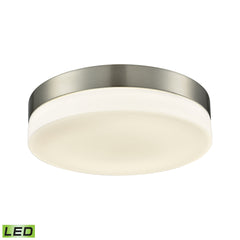 Holmby 1-Light Round Flush Mount in Satin Nickel with Opal Glass Diffuser - Integrated LED - Large ELK Lighting