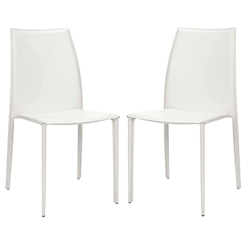 Safavieh Kdark Greyin 19''H Stacking Side Chair (Set Of 2) - White | Dining Chairs | Modishstore