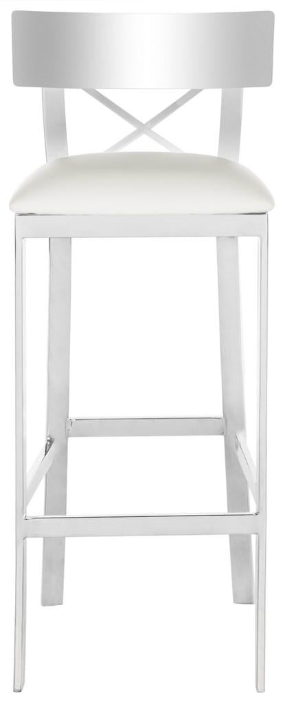 Safavieh Zoey 39''H Stainless Steel Cross Back Bar Stool | Bar Stools | Modishstore - 4