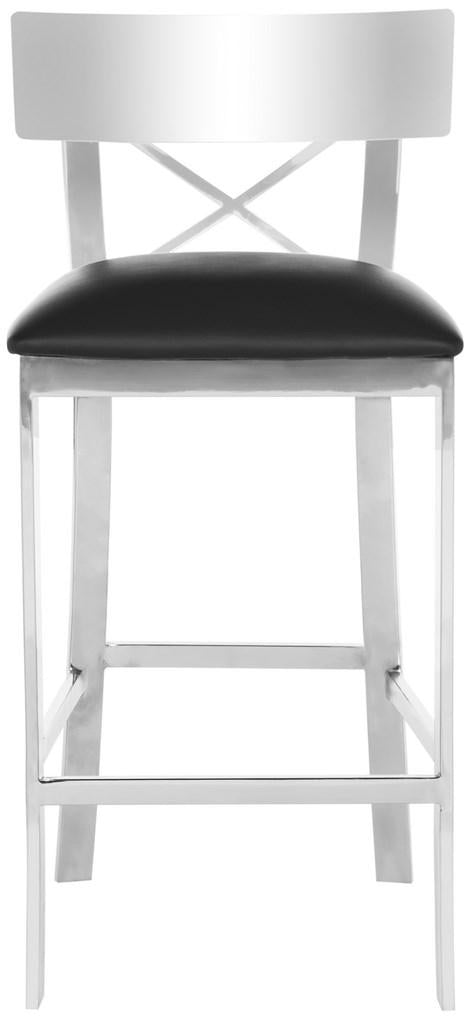 Safavieh Zoey 35''H Stainless Steel Cross Back Counter Stool | Counter Stools | Modishstore - 1