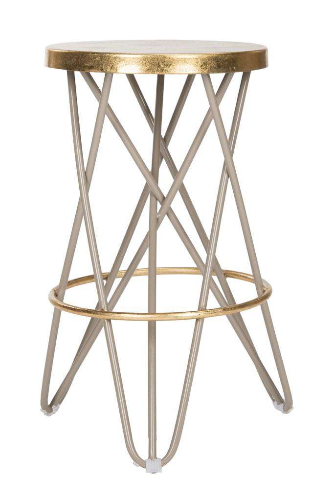 Safavieh Lorna Gold Leaf Counter Stool - Beige | Bar Stools | Modishstore - 2