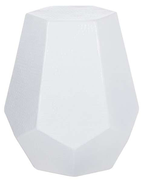 Safavieh Aidan Hammered Aluminum Stool - White | End Tables | Modishstore - 2