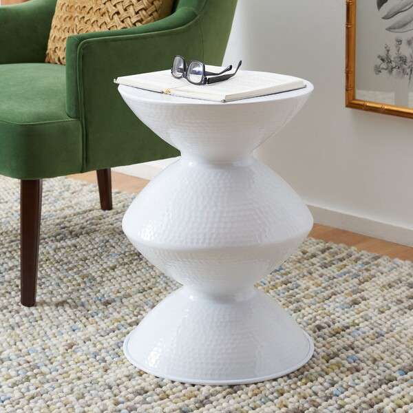 Safavieh Guildsman Metal Table Stool - White | End Tables | Modishstore