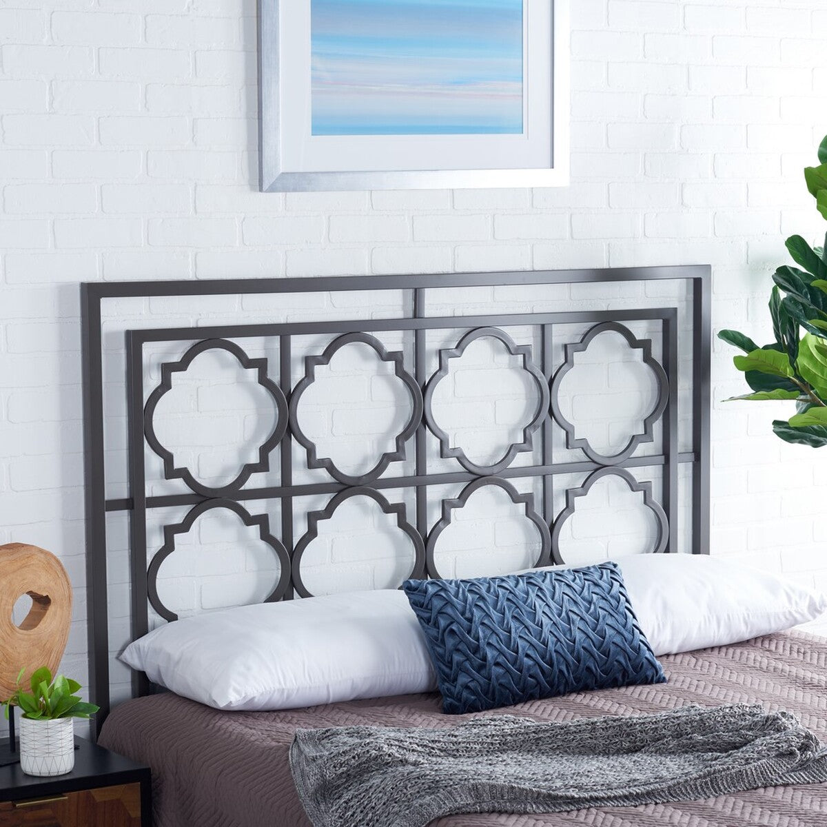 Safavieh Silva Headboard Full Size - Gunmetal | Headboards | Modishstore