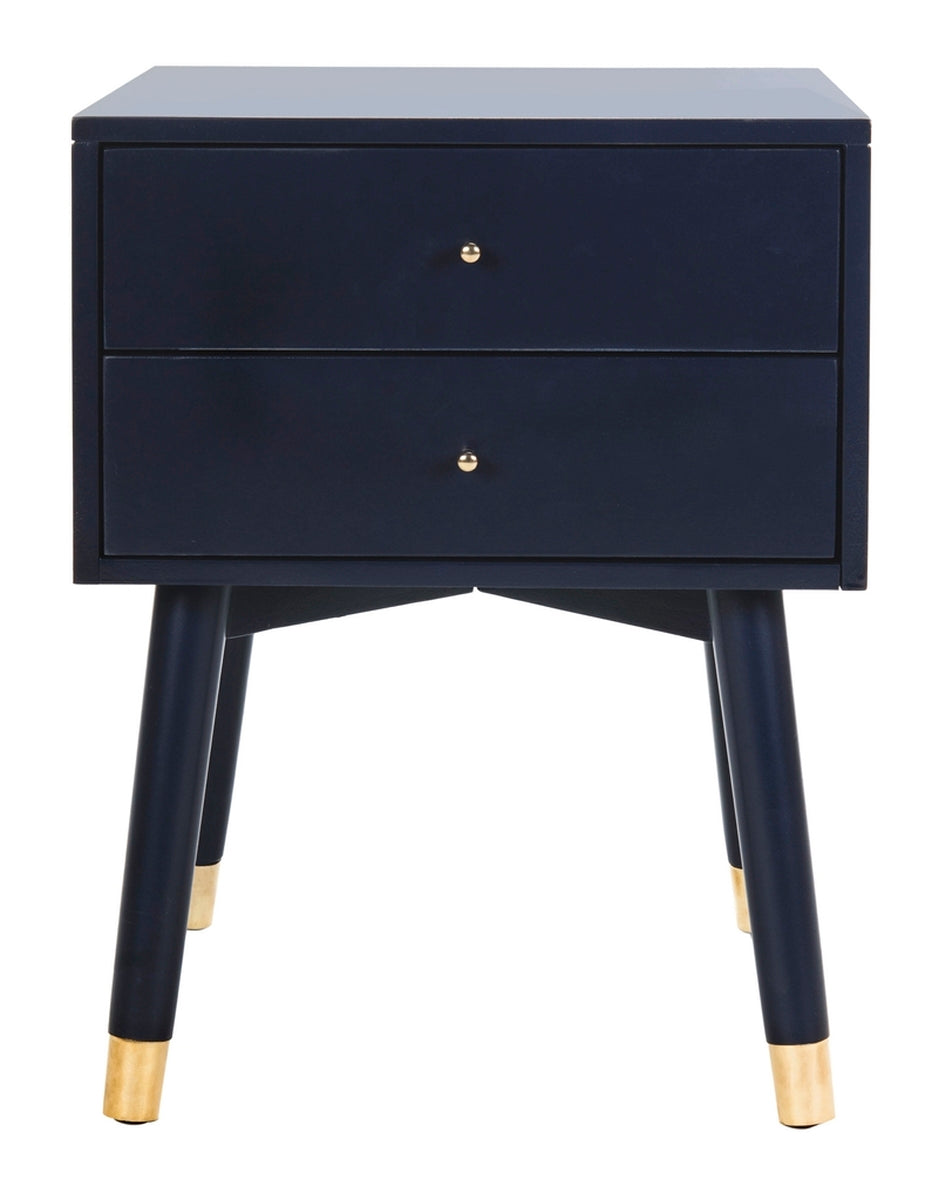 Safavieh Lyla Mid Century Retro Gold Cap Nightstand | Nightstands | Modishstore - 1