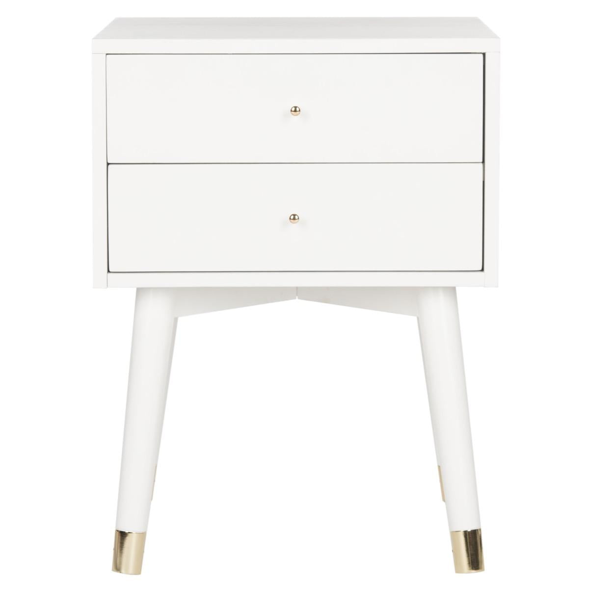 Safavieh Lyla Mid Century Retro Gold Cap Nightstand | Nightstands | Modishstore - 2