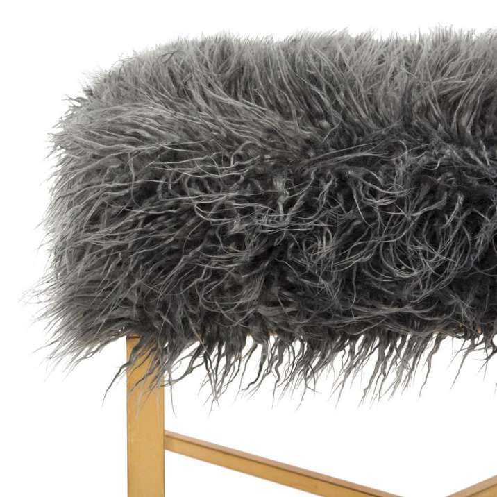 Safavieh Horace Faux Sheepskin X- Square Bench | Benches | Modishstore - 4