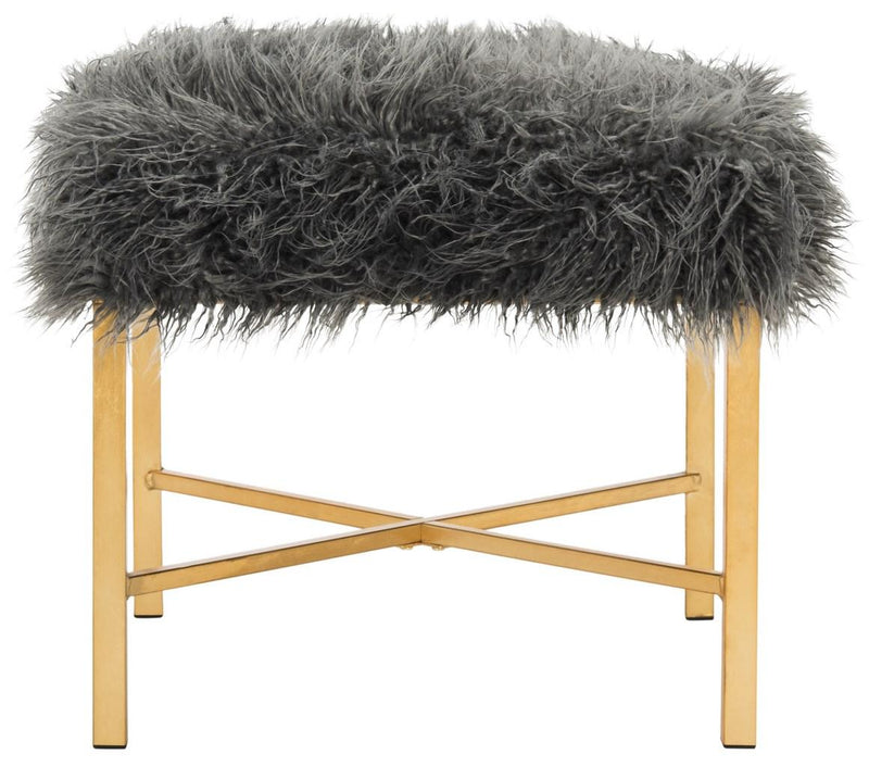 Safavieh Horace Faux Sheepskin X- Square Bench | Benches | Modishstore - 1