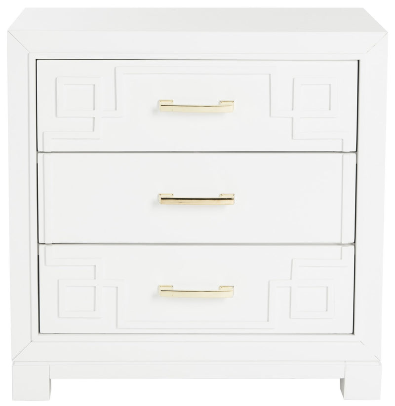 Safavieh Raina Three Drawer Greek Key Night Stand | Nightstands | Modishstore - 1