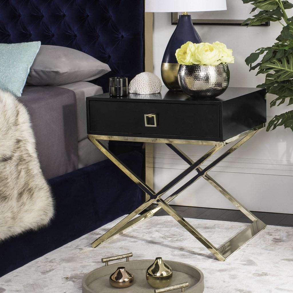 Safavieh Zarina Modern Cross Leg End Table - Black | Accent Tables | Modishstore