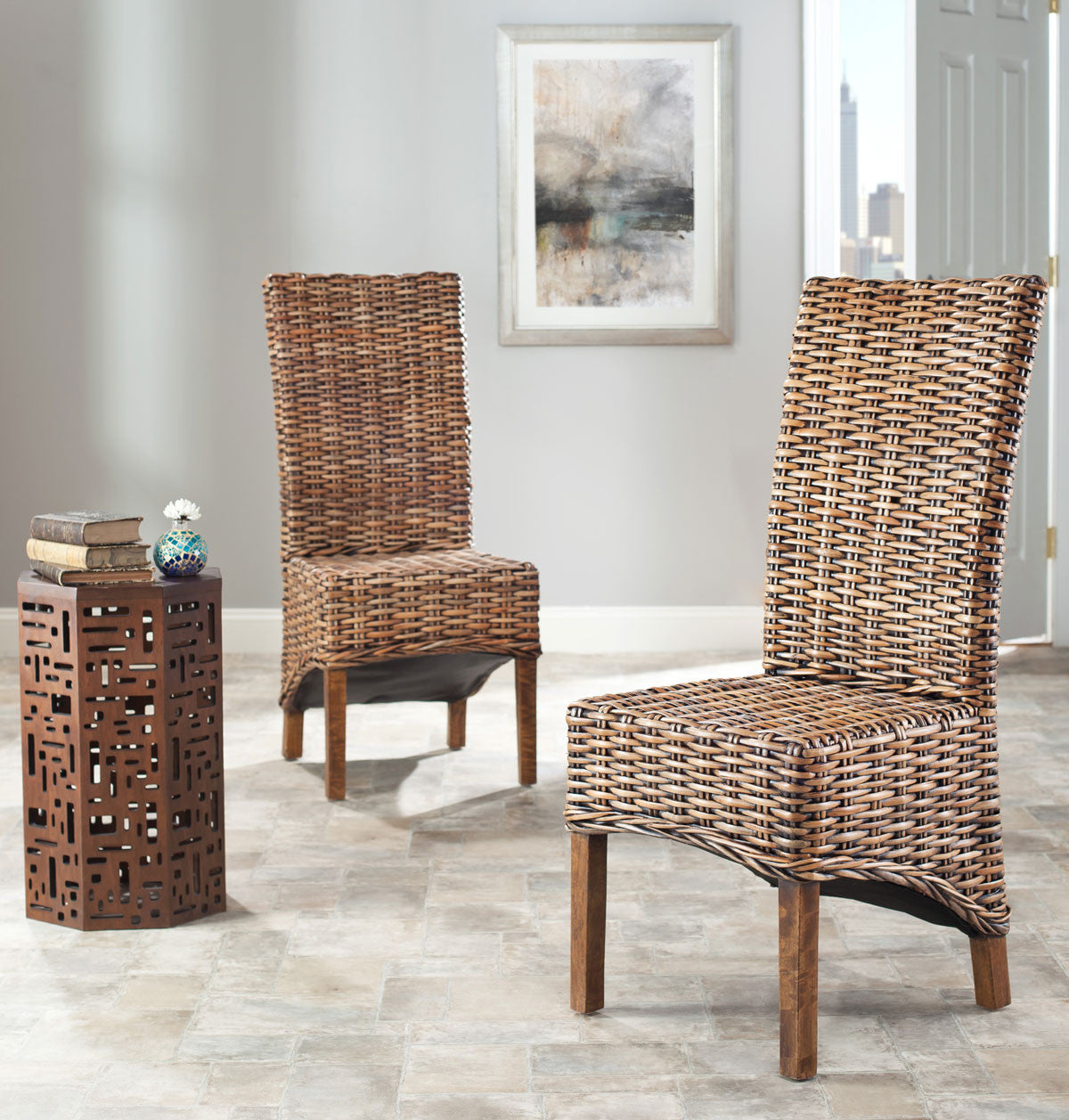 Safavieh Isla Rattan Side Chair - Set Of 2 | Dining Chairs | Modishstore - 1