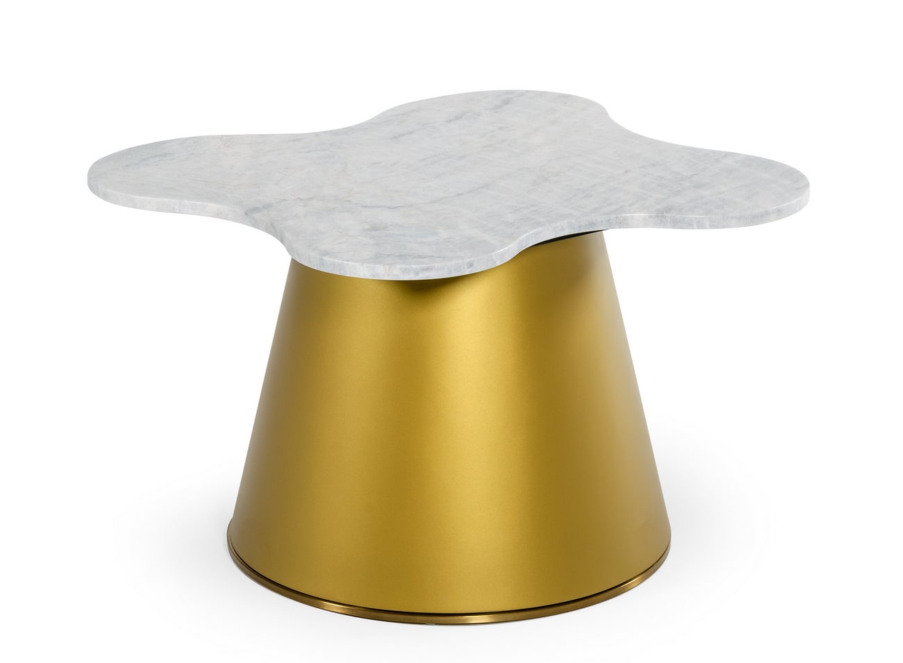 Modrest Gabbro - Glam White Marble and Gold End Table | End Tables | Modishstore - 2