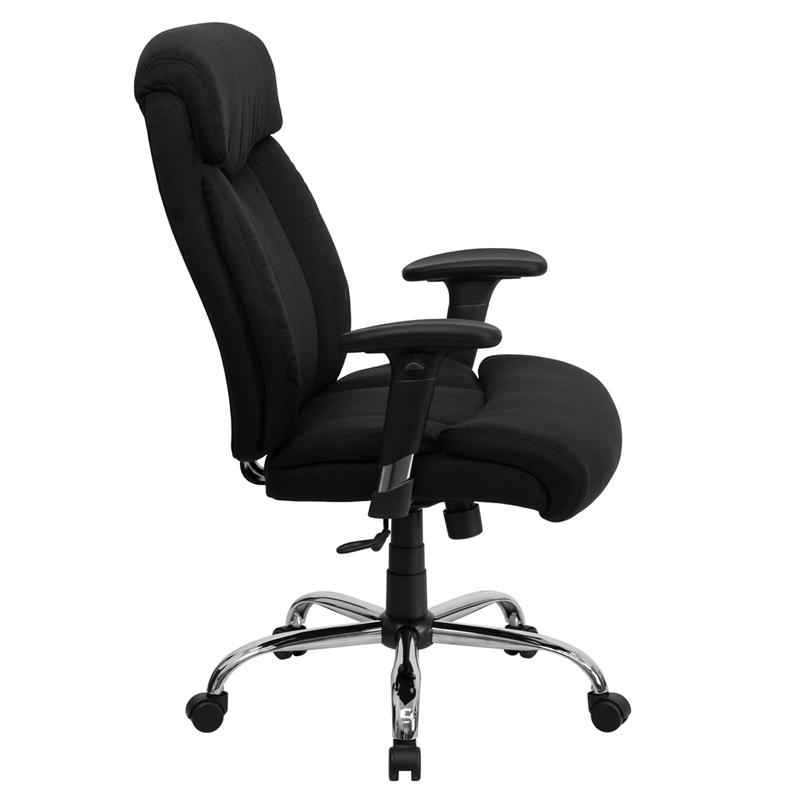 Hercules Series Big & Tall 400 Lb. Rated Black Fabric Executive Ergonomic Office Chair With Full Headrest And Arms By Flash Furniture | Office Chairs | Modishstore - 2